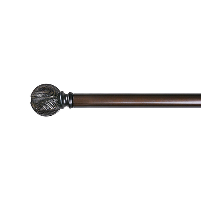 Coffee Resin Curtain Finial Iron Curtain Rod 0.5mm Thickness For Home Decoration