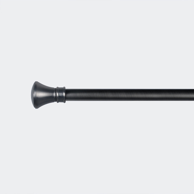 Flexible Length Curtain Rod And Accessories Black Color Pipe Set Hardware Decoration