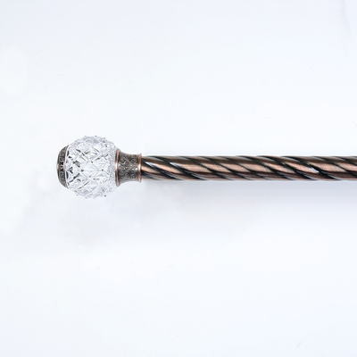 Home Window Decoration Curtain Twist Rod Crystal With Cap Curtain Finials Set